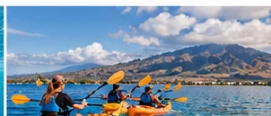 Kayakers exploring Maui's blue coastal waters